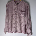 Pilcro Anthropologie  Whitney Embroidered Trapeze Button Down Purple M Photo 0