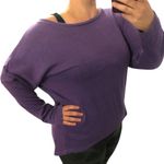 Uget MEDIUM Oversized Long Batwing Sleeve Pullover Round Neck Knit Top Purple Photo 82