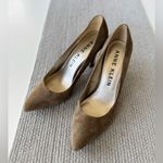 Anne Klein  Tonia Taupe Suede Leather High Heels Pumps Dress Shoes Sz 10 Photo 1