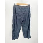 Brooks Brothers Womens Linen Blend Wide Leg Crop Pants Size 6 Denim Striped Photo 1