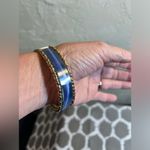 Liz Claiborne Vintage  enamel bracelet w/ gold tone trim. Lovely bangle bracelet Photo 2