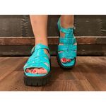 Intentionally Blank Haddie Fisherman Sandal Blue Size 8 Photo 2