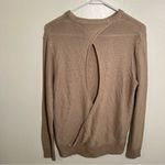 ZARA Knit Crewneck Sweater Beige Open Back M Photo 4