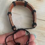 Unisex Genuine Leather Black Bracelet decorated with Tree of Life Photo 9