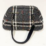 Vera Bradley  Black Plaid Tweed Velvet Chains Luxe Collection Tote Purse Handbag Photo 5