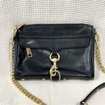 Rebecca Minkoff  Mini M.A.C Leather Crossbody Bag Black/Light Gold Photo 0