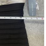 London Times  Women's Dress Sleeveless Body Con Tiered Black White 4 Surplice Photo 8