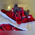 Peaches and Dreams Reindeer Plaid Bathrobe Christmas Red blue Size XL Photo 10