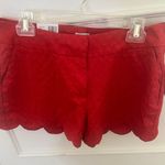 Crown & Ivy Red Scalloped Shorts Photo 0