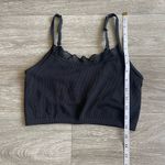 Aerie seamless lace trim black longline bralette - medium Photo 4