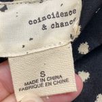 Coincidence & Chance Crop Top S Black Cream Polka Dot LS Mock Neck Blouse Photo 4
