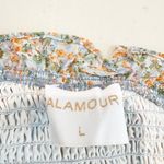 Alamour The Label Jules Floral‎ Off the Shoulder Ruffle Dress Cottage Size Large Blue Photo 5