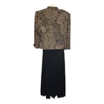 Alex Evenings ‎ Dress and Blazer Women's Size 6 Maxi Pleats Sparkle Gold Black Photo 2