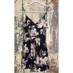Soprano  Fit Flare Black Pink Floral Spaghetti Strap Mini dress, size Small Photo 1