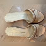 Salvatore Ferragamo  Luisa 3cm sand pebble calf sandal luxury leather heels sz 6 Photo 1