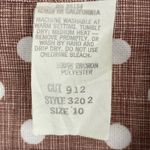 Vintage Brown & White Polka Dot Long Sleeves Belted Elastic Waist Maxi Dress Size 10 Photo 2