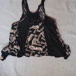 Free People  Crochet Boho Flowy Asymmetrical Cut Out Tank Top Size L Photo 9