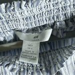 H&M LOGG Women's Sz 6 Off Shoulder Blouse Shirt Blue White Strip 3/4 Sleeves Photo 6