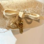 Jonquil Original Womens Cream Felt Bow Veil Tassel Pillbox Hat Gold Photo 1