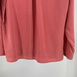 EXPRESS Portofino Coral Blouse L hidden buttons silky career office professional Photo 9