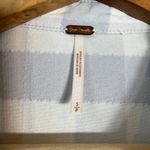 Free People  Loveland Plaid Button Down Shirt Women's Small White Boho Pastel Photo 7