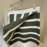 L'Academie  Drea Striped Knit Mini Skirt in Green & Ivory Photo 2