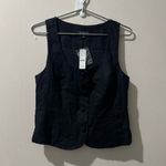 J.Crew  Scoopneck linen-blend vest in black size 4 Photo 1