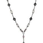 Vintage Napier Y Drop Beaded Strand Necklace Silver Tone Y2K 2000s Fairycore Photo 0