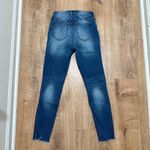 PacSun  | Distressed Raw Hem Blue Denim High Rise Jeggings Photo 1