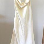 We Wore What NWT Silky Feather Hem Halter Mini Dress in Cream - XS Photo 3