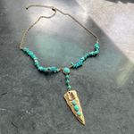 Anthropologie Zuni arrowhead turquoise necklace Photo 0