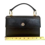 Bags By Dorian Vintage Faux Leather Purse Handbag 60s Women's 9" Black Gold Photo 6