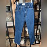Abercrombie & Fitch Abercrombie Curve Love Jeans 90s slim straight ultra high rise medium wash raw Photo 5