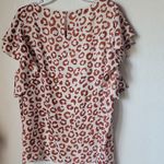 Lafayette 148  NewYork Animal Print Ruffle Blouse Size XXL Photo 2