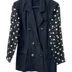 Vintage size Large by Odds’ n Evens double breasted tunic top. Black Photo 0