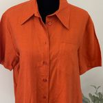 D.D.Collection 100% Linen Button Down Shirt.‎ Size Medium. Burnt Orange. Orange Photo 1