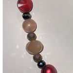 Vintage Intricate Beaded Colorful Faberge Egg Pattern Center Bead Necklace Red Photo 4