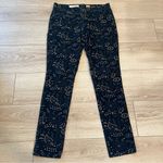 Pilcro  x Anthropologie Serif Corduroy Navy Tan Paisley Pant Size 30 Photo 2