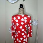 Boden Miriam Dress in Reddish Orange Floral Print with Bell Sleeves Sz 8L Red Photo 10