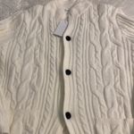 Women's White Cable Knit Cardigan size L length 29” bust 42” beautiful sweater Size L Photo 11
