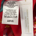 Loft Floral Printed Mini Swing Dress Red Tie Bow Neckline Pockets Womens Medium Photo 6