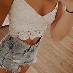 PacSun Lace White Crop Top Photo 0