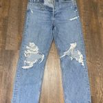 AGOLDE  100% ORGANIC COTTON RIPPED KNEE BUTTON FLY HI WAISTED JEANS MADE IN USA Photo 1