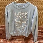 Gray Love Sweatshirt with Clover Design Blue Photo 0