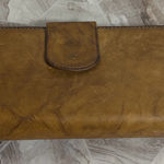 Source Unknown Genuine Leather Brown Snap Wallet Zip Around Organizer Clutch ID Holder Photo 0