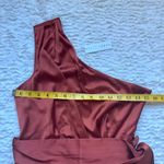 Baltic Born Celia Satin One Shoulder Midi Dress S Rust Pleated Belted Silky NWT Photo 14
