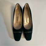 St. John  Vintage Green and Gold Low Suede Heels Size 6 Photo 1