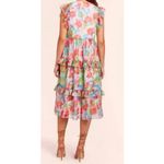 Amanda Uprichard  | Chamomile tiered midi dress in floral watercolor print Photo 1