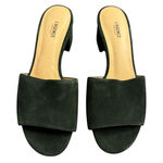 L'Agence  Green Suede Open Toe Block Heel‎ Slip On Size 37 US 6 Photo 0
