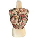 ZARA Floral Crop Tank Top S V-Neck Vintage Rose Print Zip Back Summer Flower Photo 9